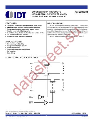 IDTQS3L384QG datasheet  